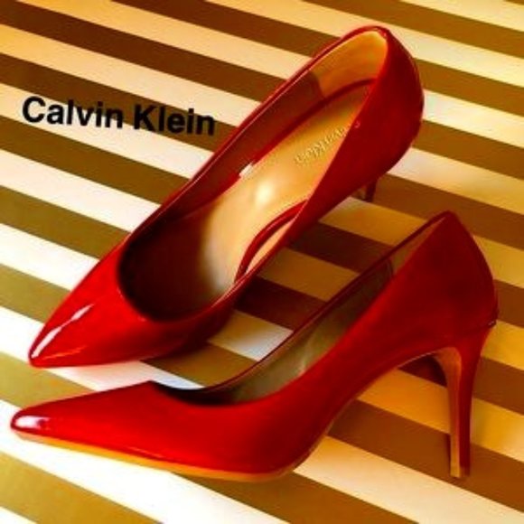 Calvin Klein Shoes - Calvin Klein, Crimson Red, Gayle, Patent Heel,  7